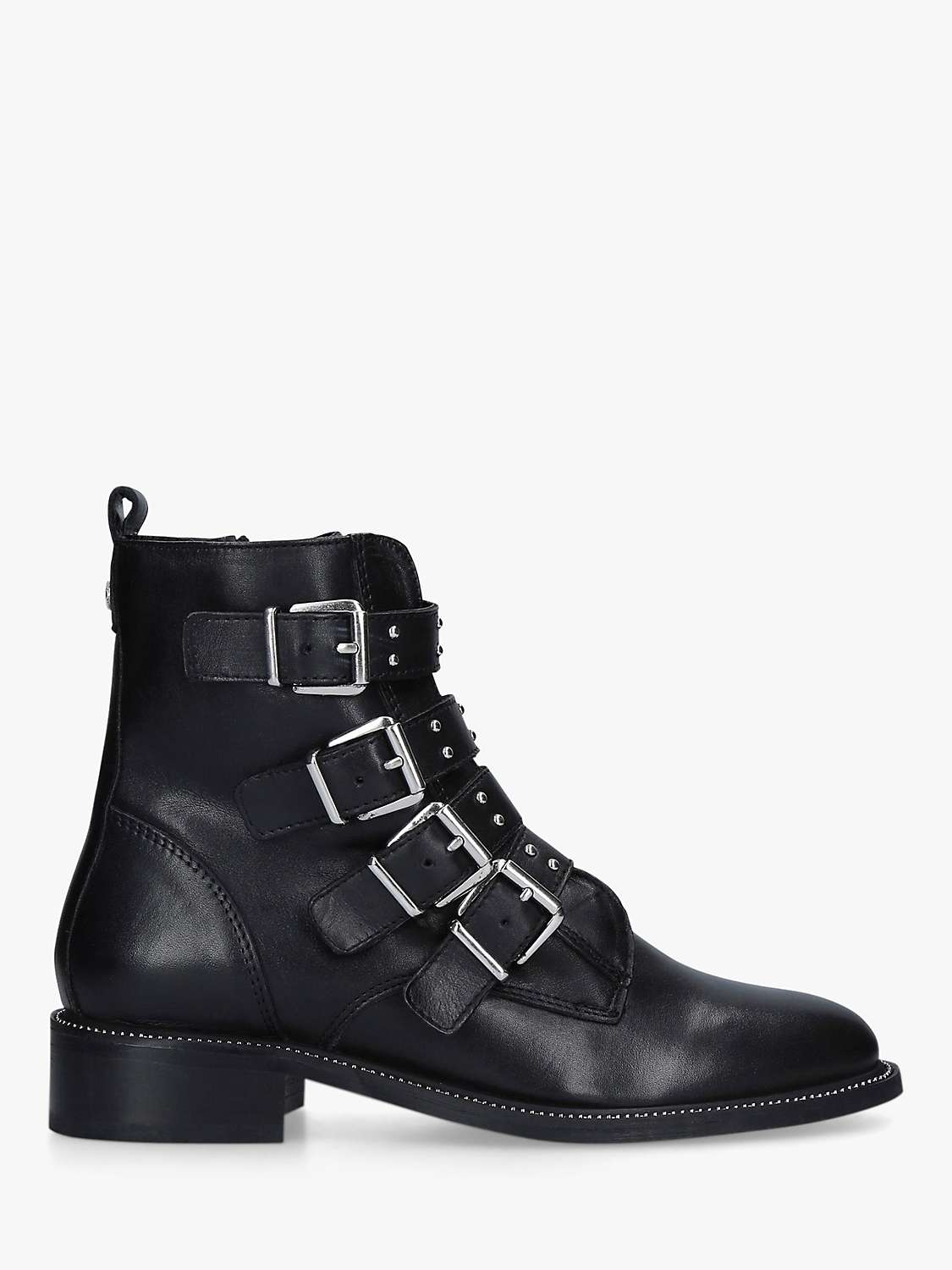 Buy Carvela Strap Buckle Leather Ankle Boots, Black Online at johnlewis.com