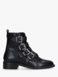 Carvela Strap Buckle Leather Ankle Boots, Black