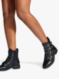 Carvela Strap Buckle Leather Ankle Boots, Black