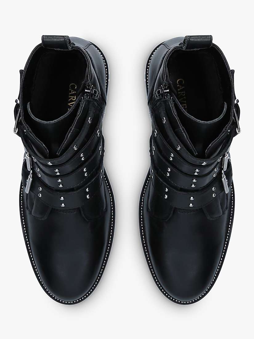 Buy Carvela Strap Buckle Leather Ankle Boots, Black Online at johnlewis.com