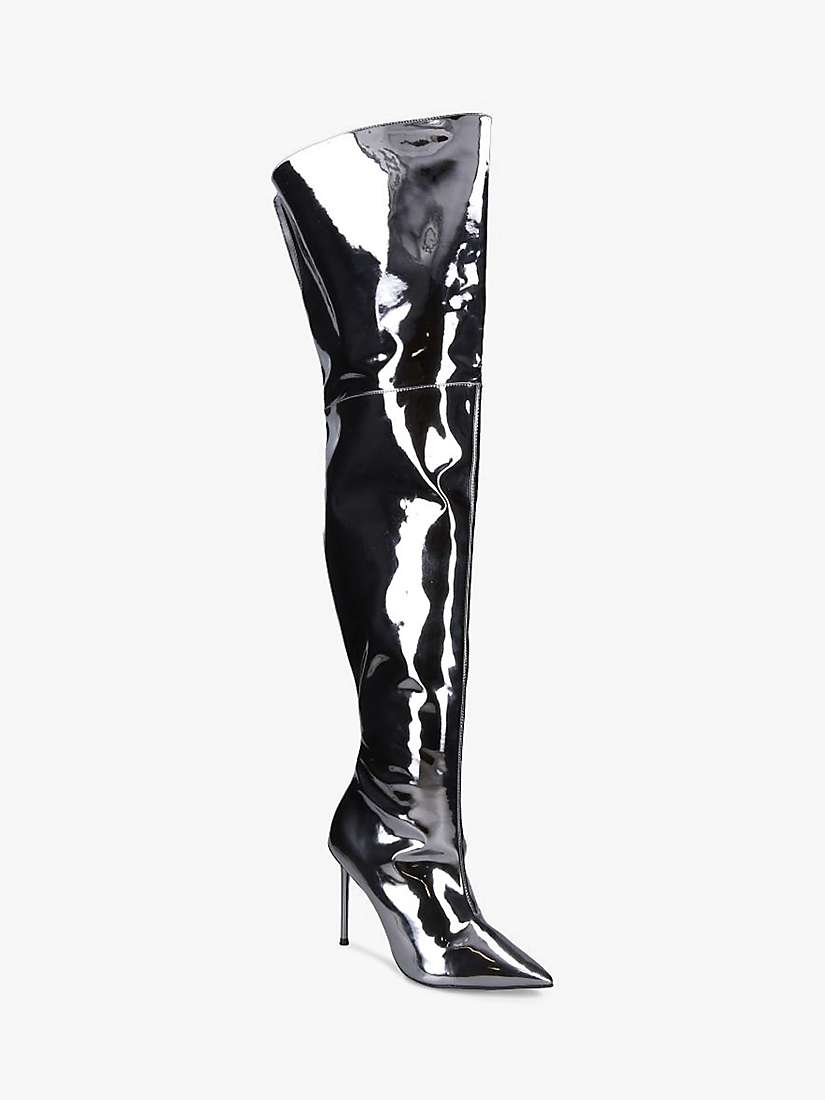 Carvela Sharp Thigh High Boots, Dark Grey at John Lewis & Partners