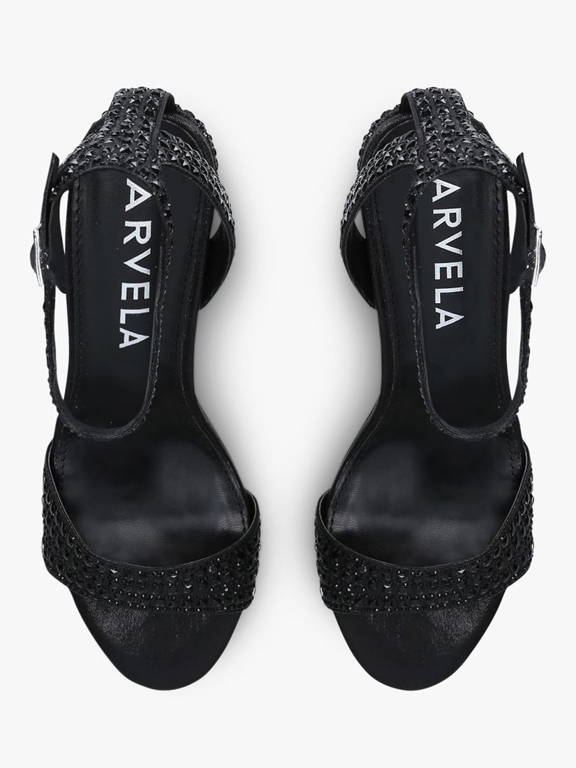 Carvela Kianni Embellished Block Heel Sandals, Black, 3
