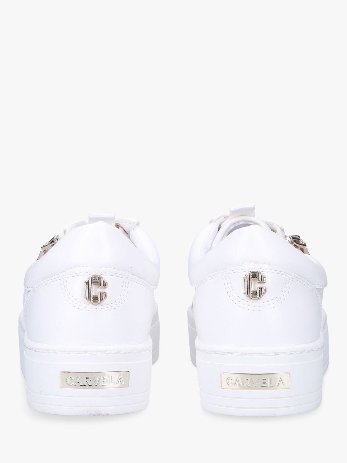 Carvela Junior Zip Lace Up Trainers, White at John Lewis & Partners