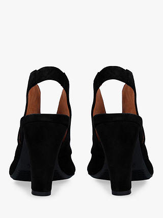 Carvela Comfort Arabella Suede Cone Heel Open Toe Court Shoes, Black