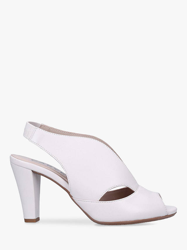 Carvela Arabella Comfort Cone Heel Open Toe Leather Court Shoes, Putty