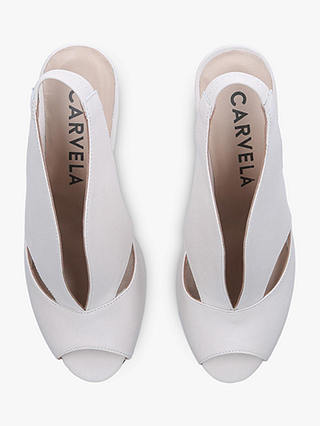Carvela Arabella Comfort Cone Heel Open Toe Leather Court Shoes, Putty