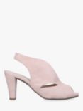 Carvela Comfort Arabella Suede Cone Heel Open Toe Court Shoes, Pink Blush