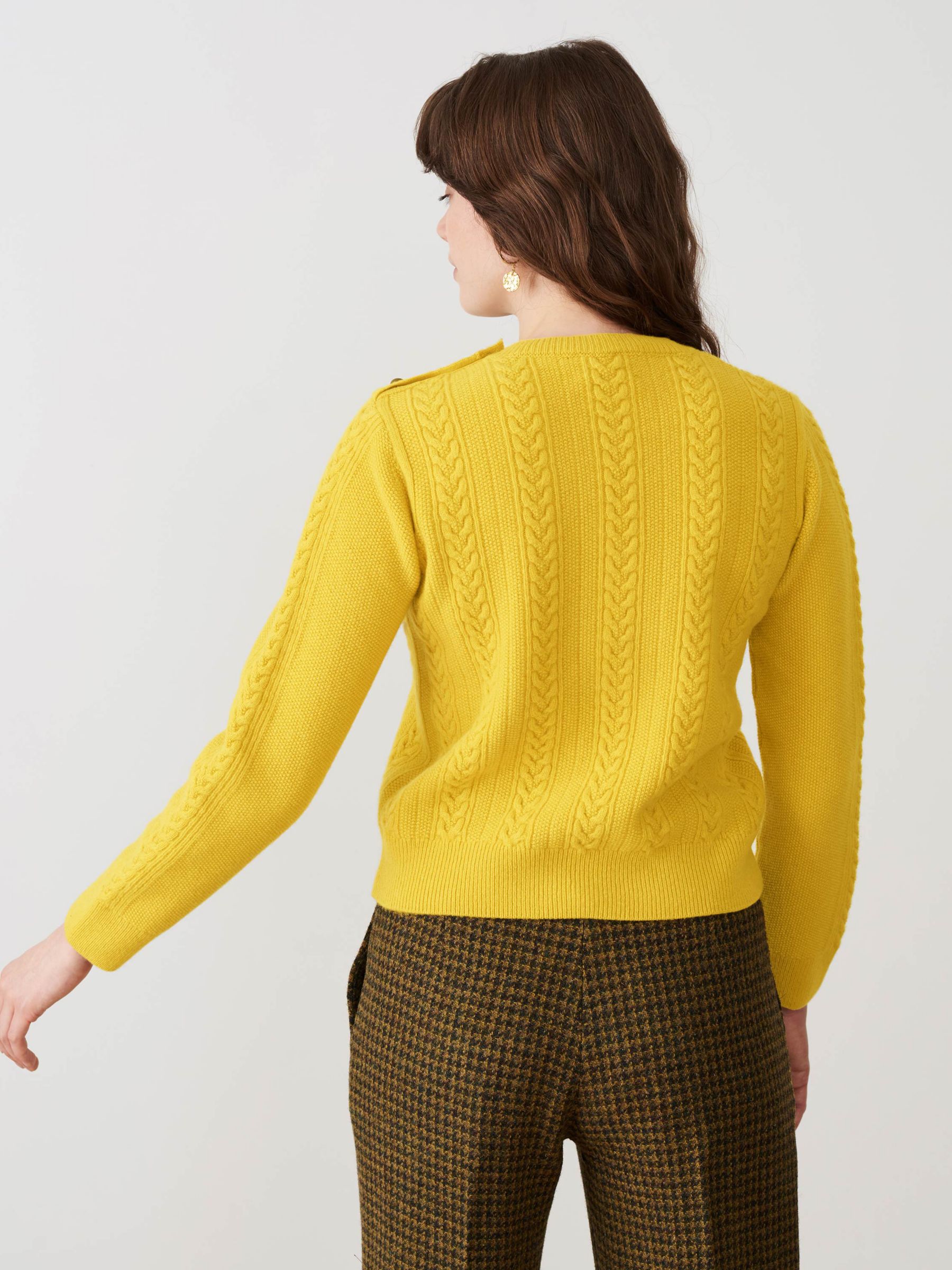 Brora Supersoft Lambswool Textured Knit Jumper, Citron at John Lewis