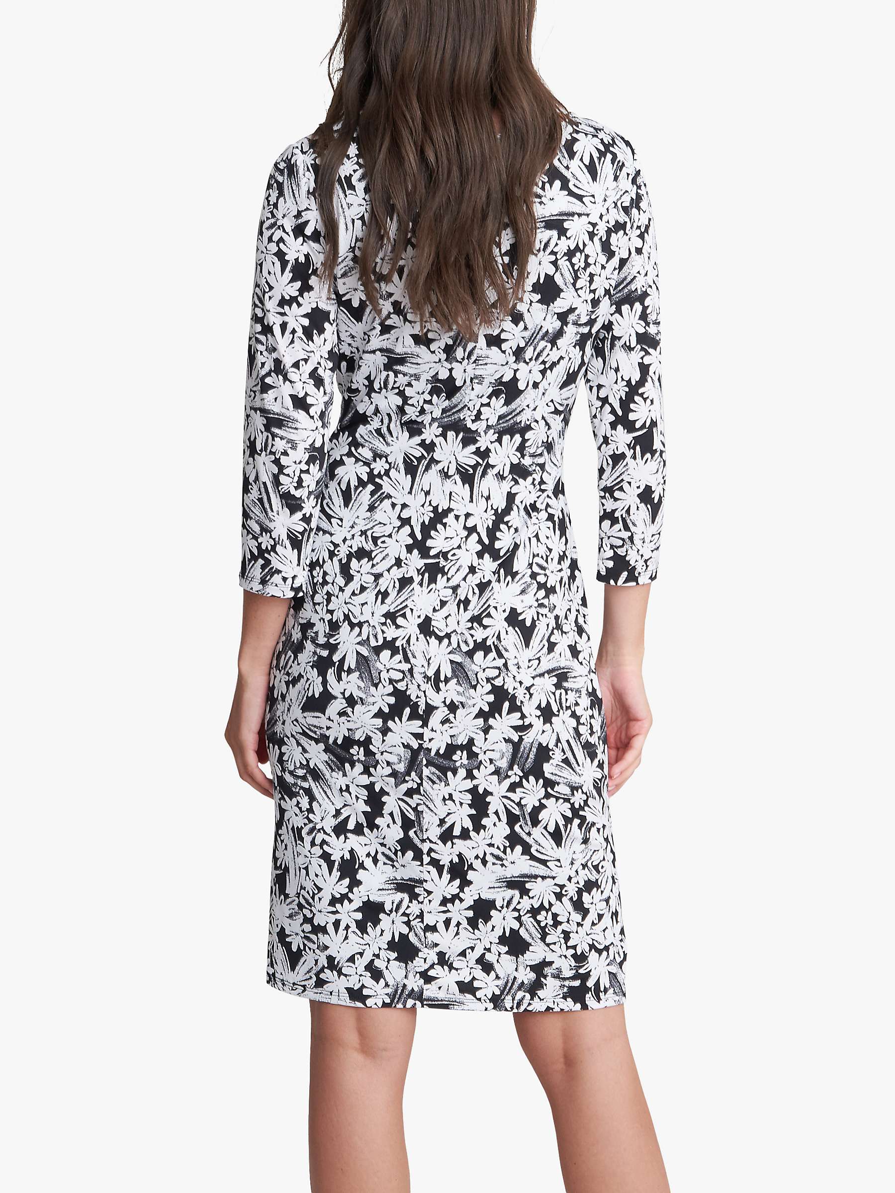 Buy Gina Bacconi Ethney Floral Jersey Dress, Black/White Online at johnlewis.com