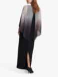 Gina Bacconi Avigail Caped Maxi Dress, Black/Silver