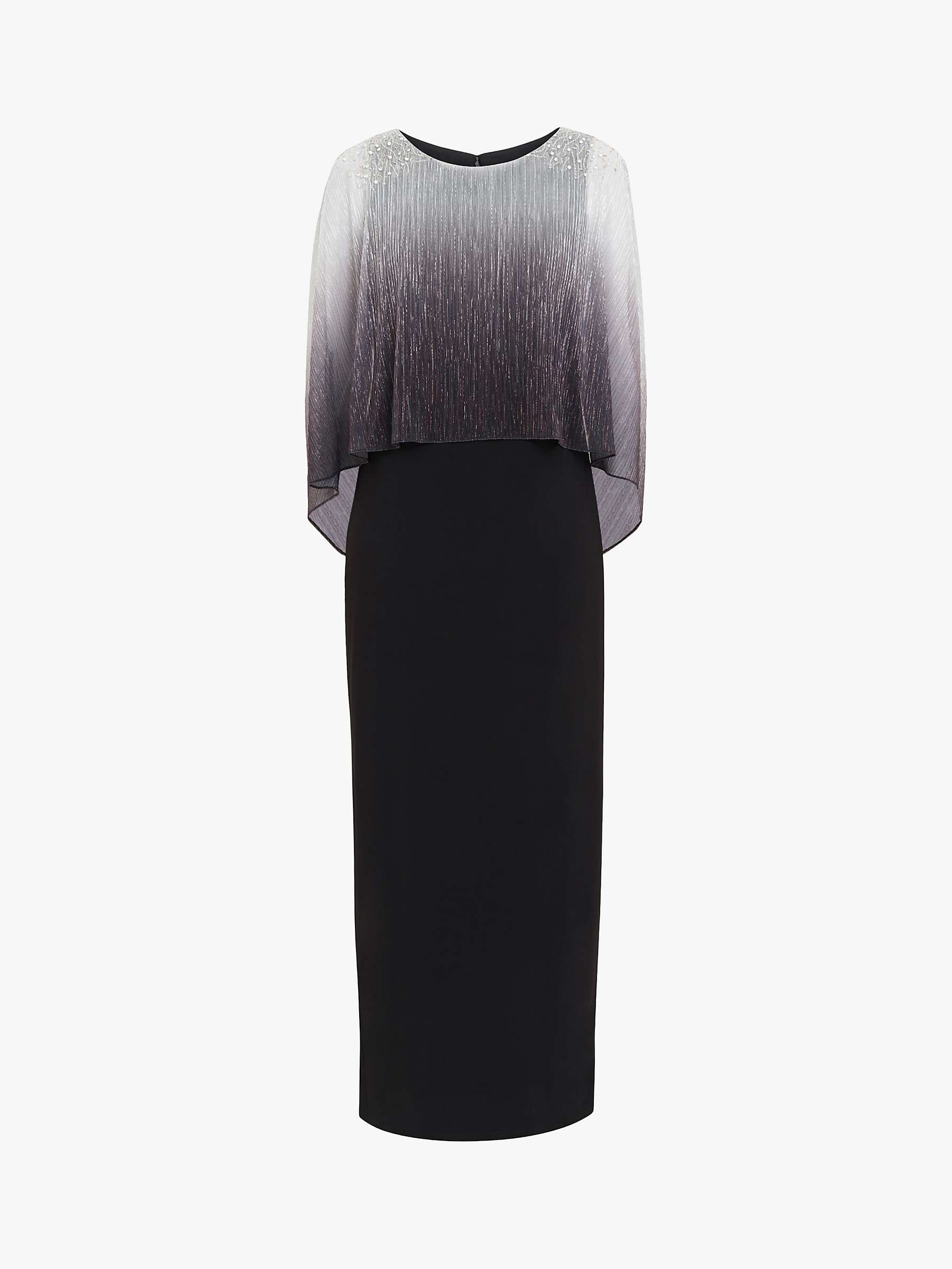 Buy Gina Bacconi Avigail Caped Maxi Dress, Black/Silver Online at johnlewis.com