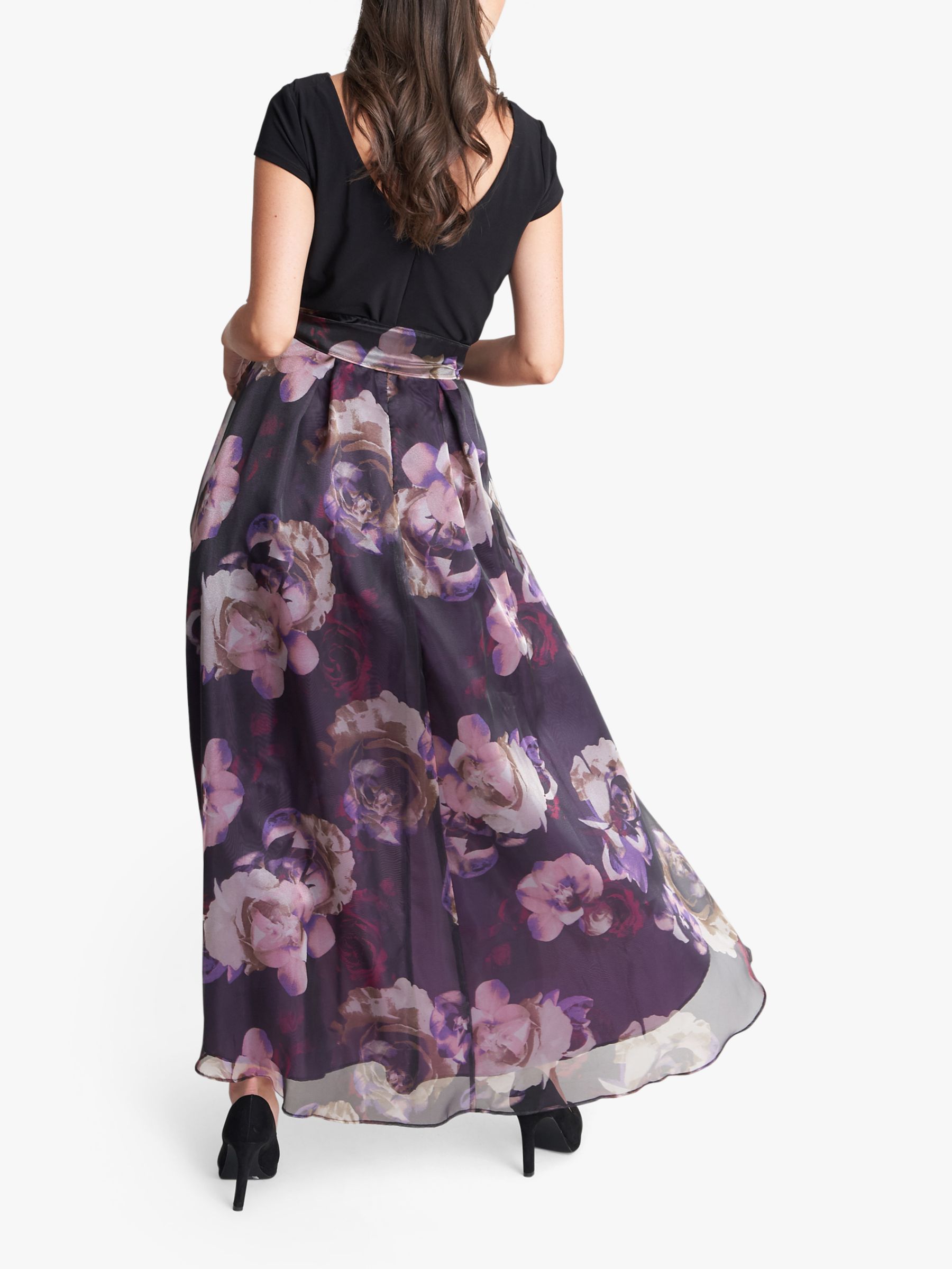 Buy Gina Bacconi Sahra Organza Floral Print Maxi Dress, Purple Online at johnlewis.com