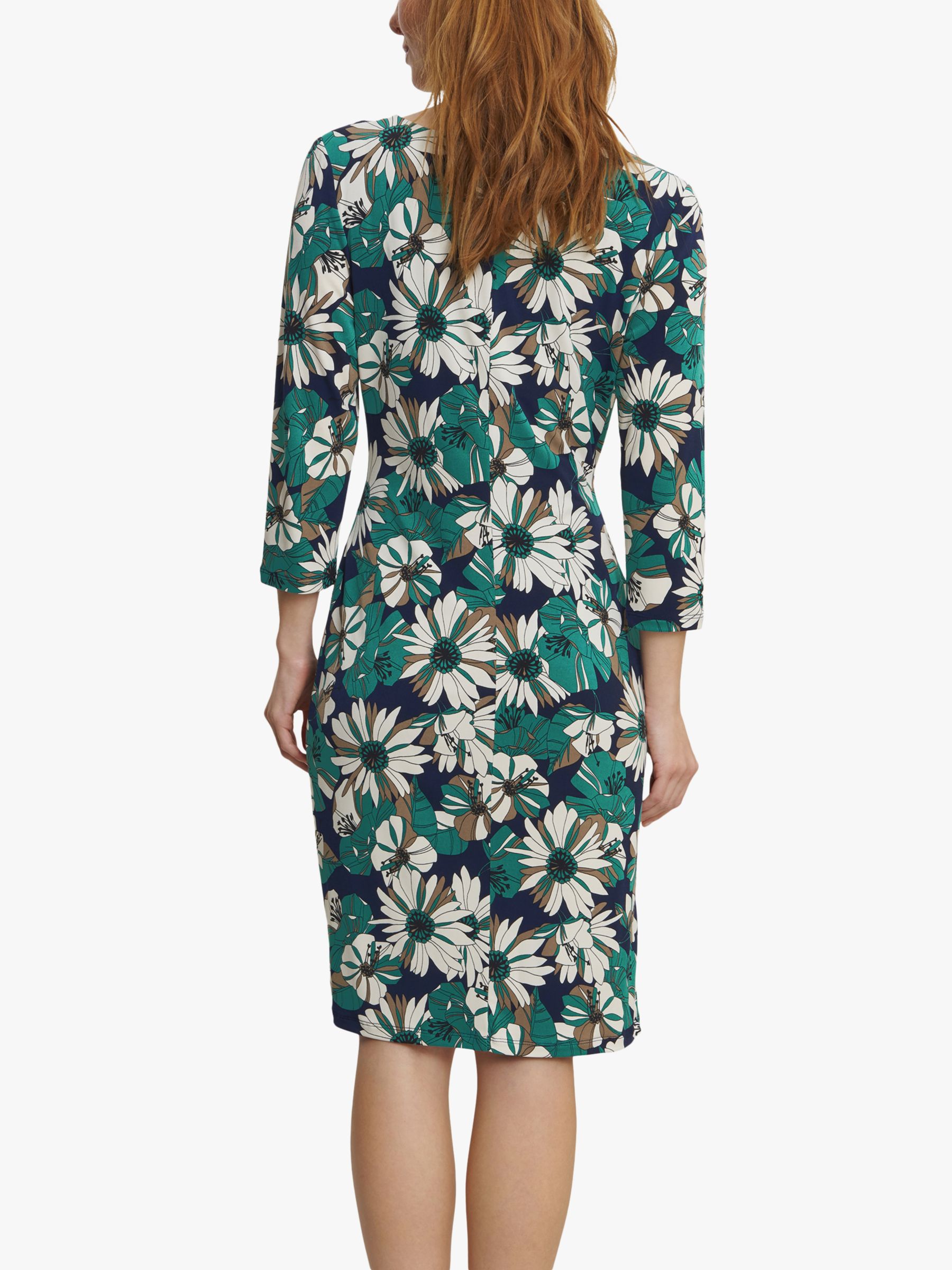 Buy Gina Bacconi Talie Floral Print Jersey Dress, Navy/Green Online at johnlewis.com