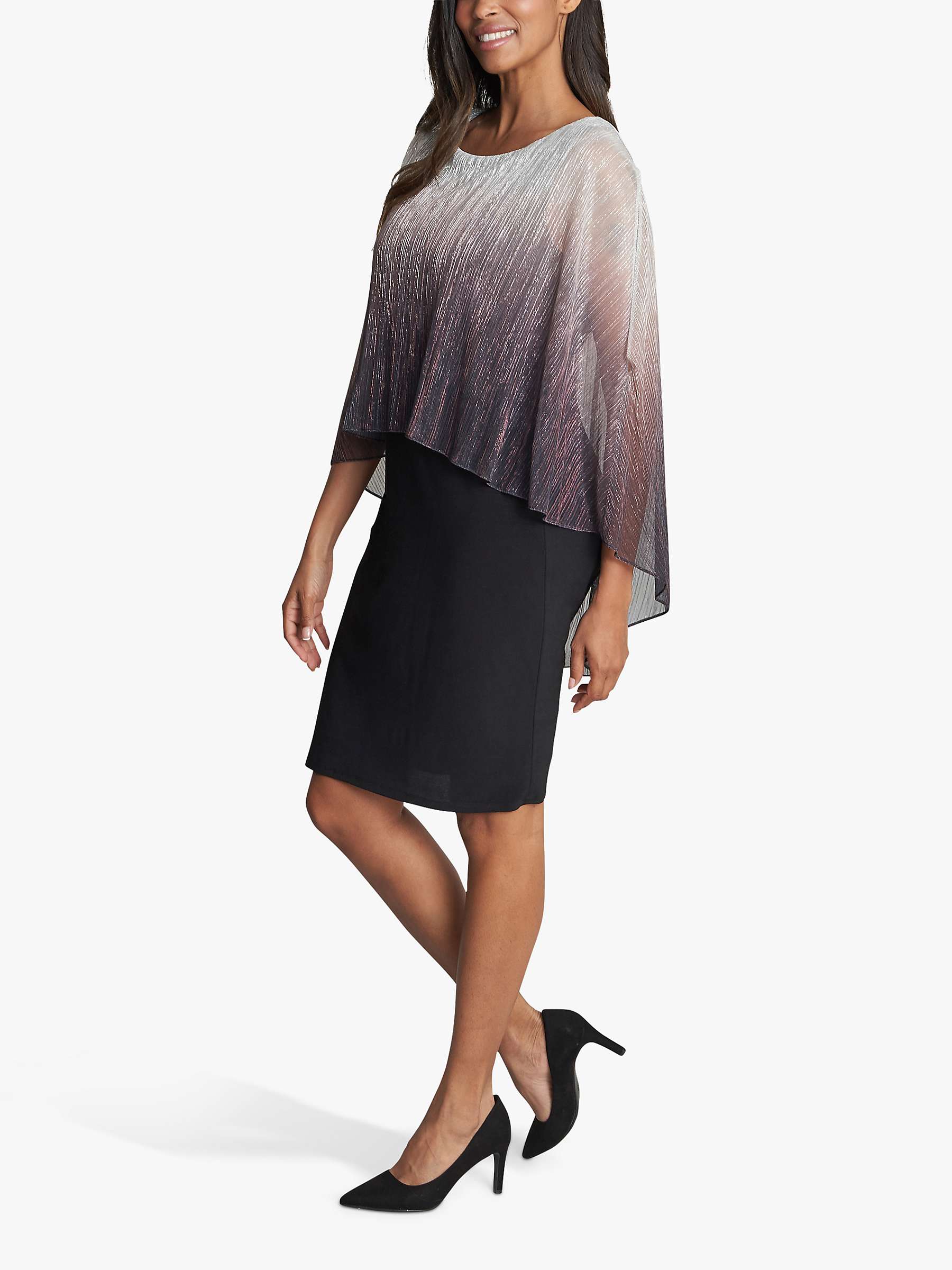 Buy Gina Bacconi Shyla Foil Dress, Black/Silver Online at johnlewis.com