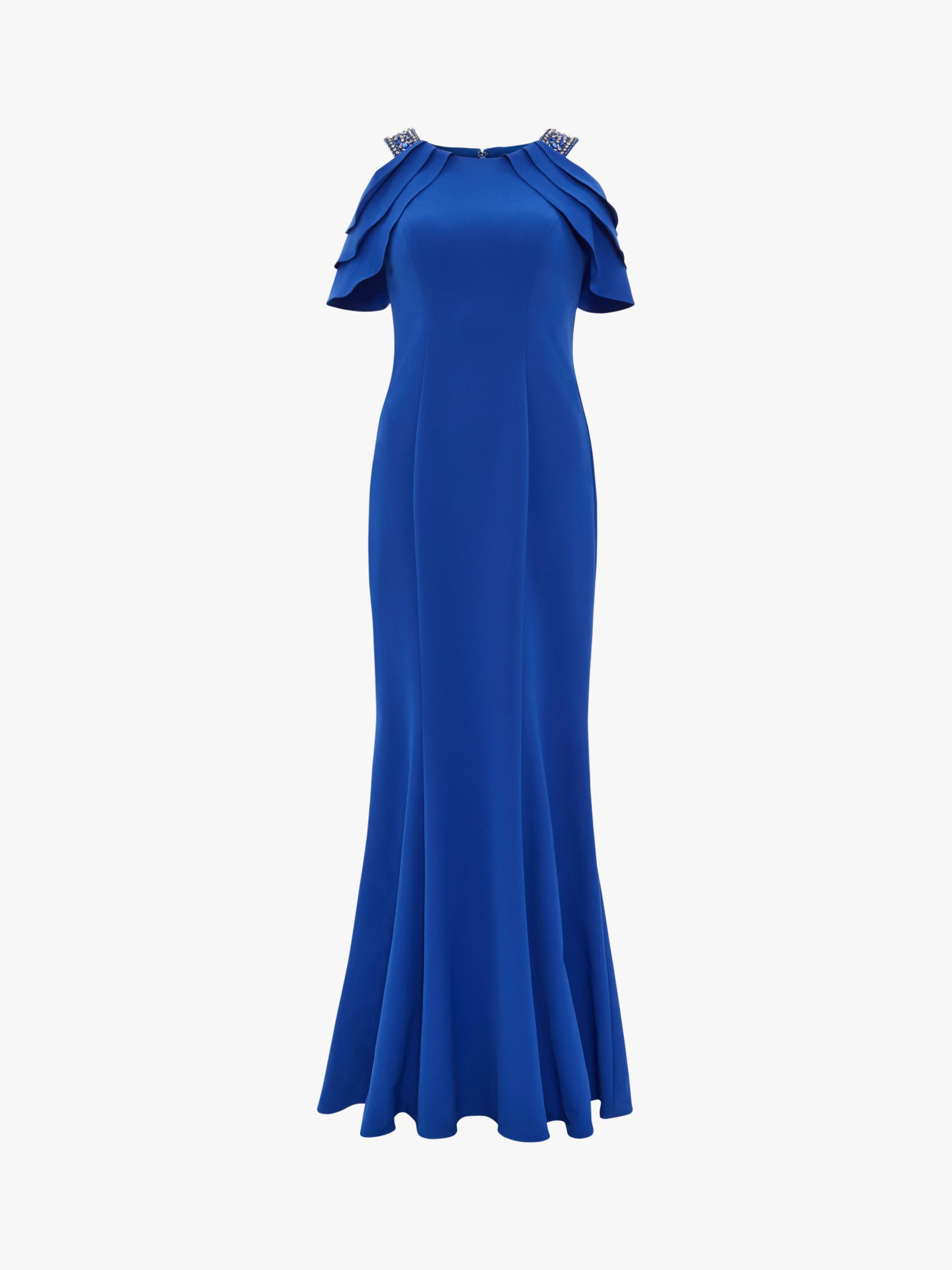 Gina Bacconi Julianne Crepe Maxi Dress, Royal Blue at John Lewis & Partners