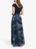 Gina Bacconi Avree Floral Print Maxi Gown, Navy/Multi