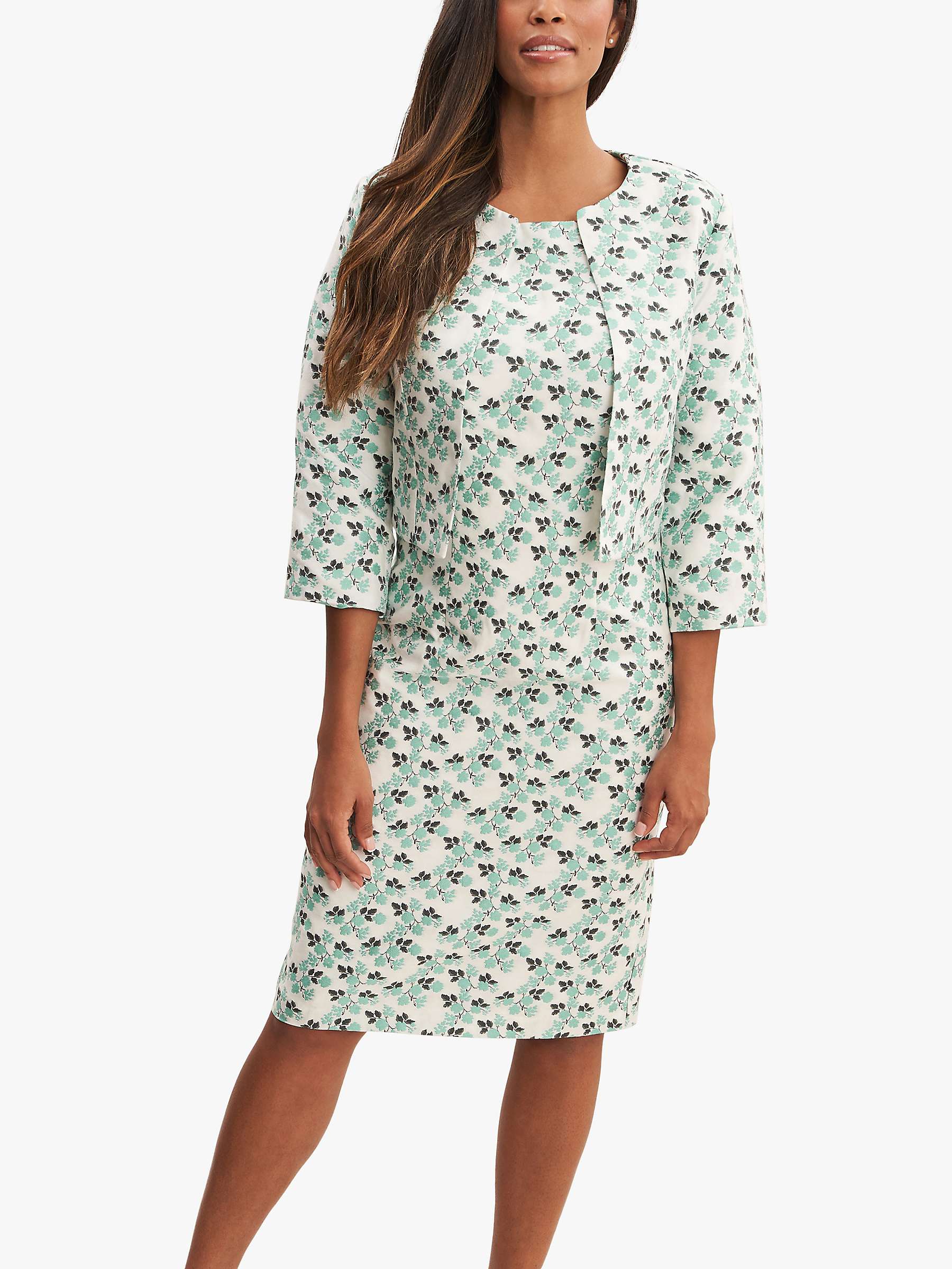 Buy Gina Bacconi Isannah Floral Jacquard Dress with Jacket, Mint/Multi Online at johnlewis.com