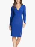 Gina Bacconi Kacey Wrap Dress, Lapis Blue