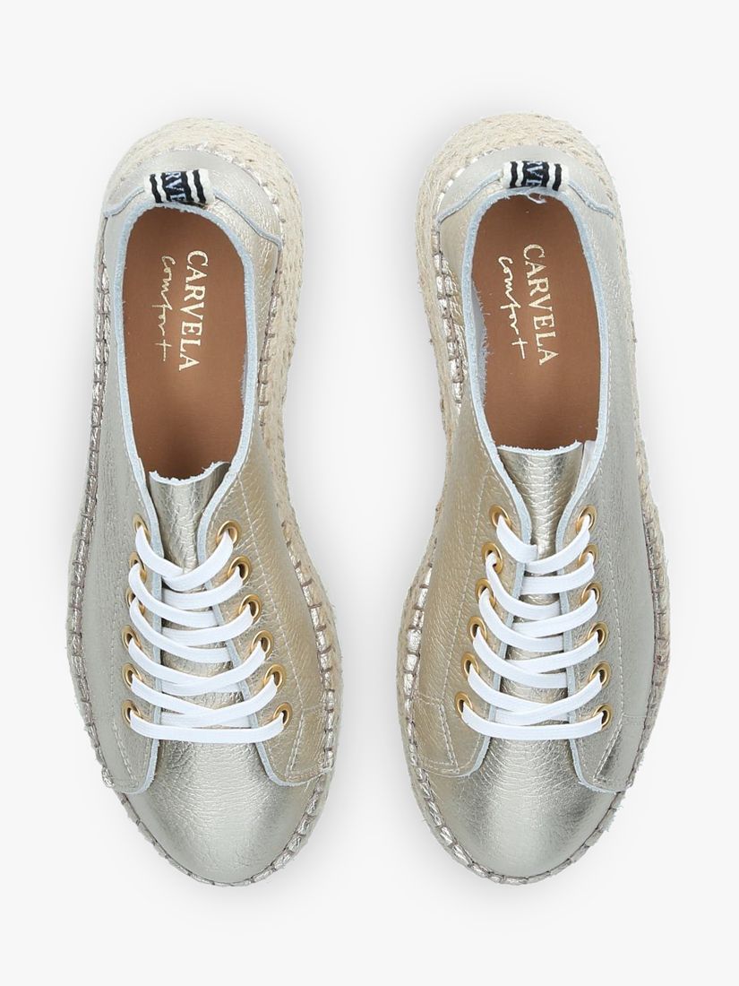 Buy Carvela Chase Leather Trainers, Gold Online at johnlewis.com