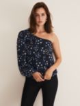 Phase Eight Zeba Star Asymmetric Blouse, Navy