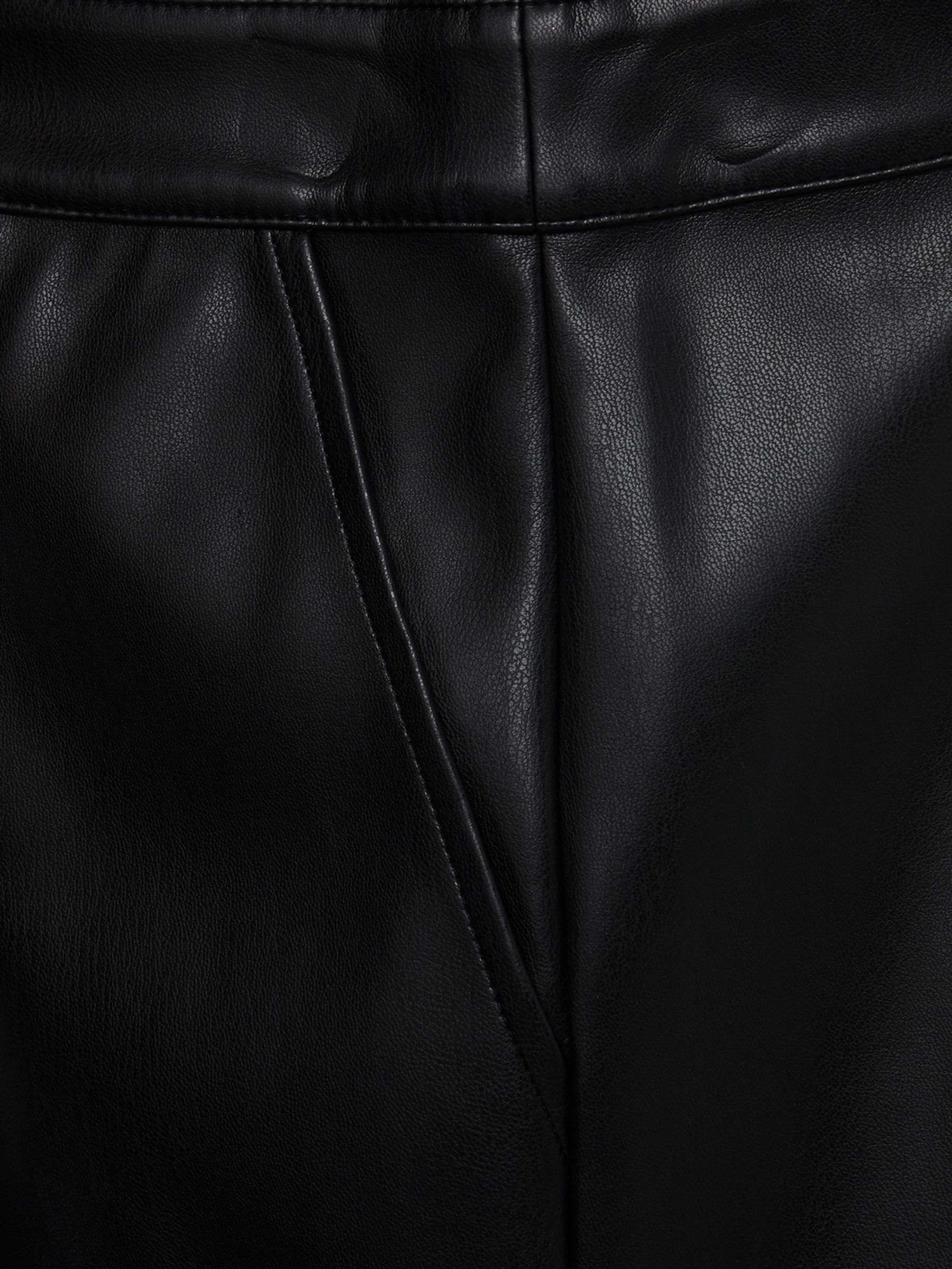 Phase Eight Hadley Faux Leather Shorts, Black at John Lewis & Partners