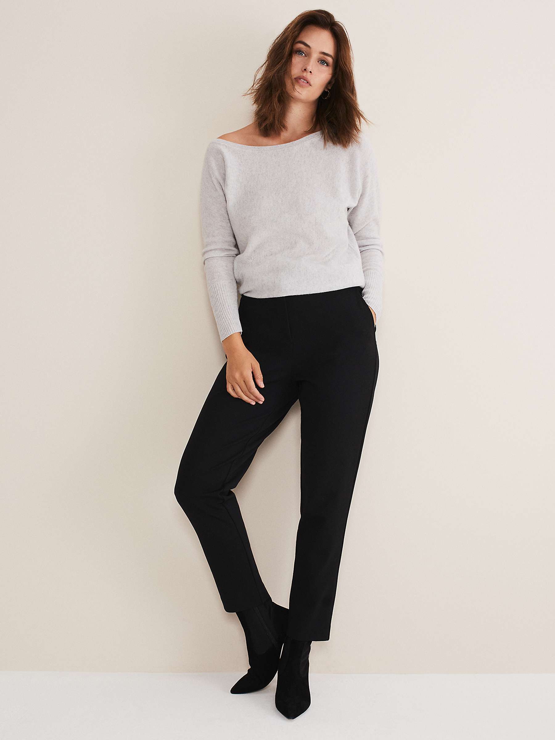 Buy Phase Eight Kimia Ponte Trousers, Black Online at johnlewis.com