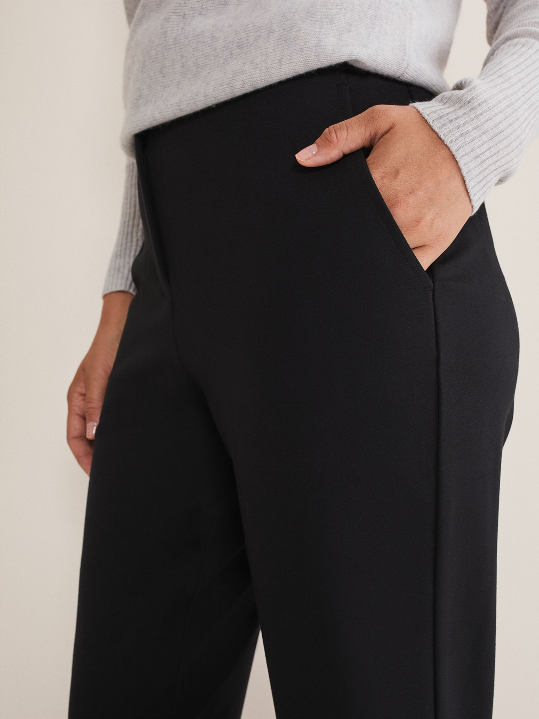 Phase Eight Ulrica Ankle Grazer Trousers, Black at John Lewis & Partners