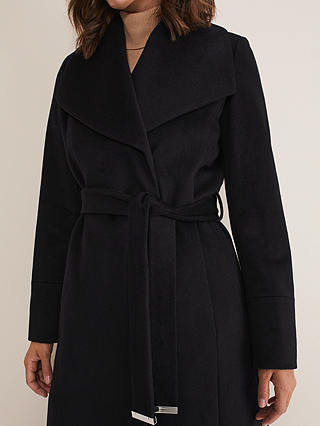 Phase Eight Nicci Belted Wool Blend Coat, Black