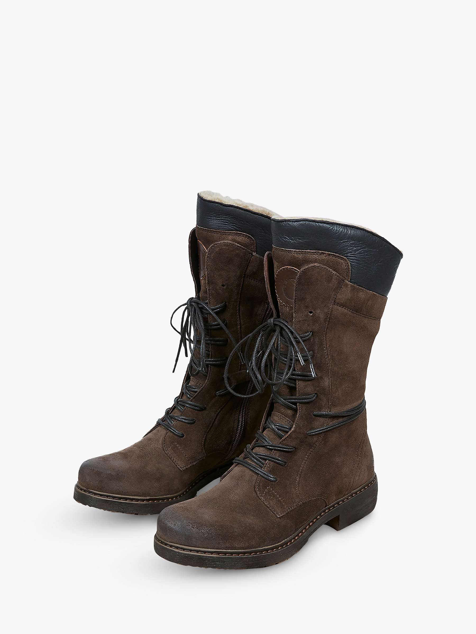 Buy Celtic & Co. Woodsman Suede and Sheepskin Boots, Brown Online at johnlewis.com