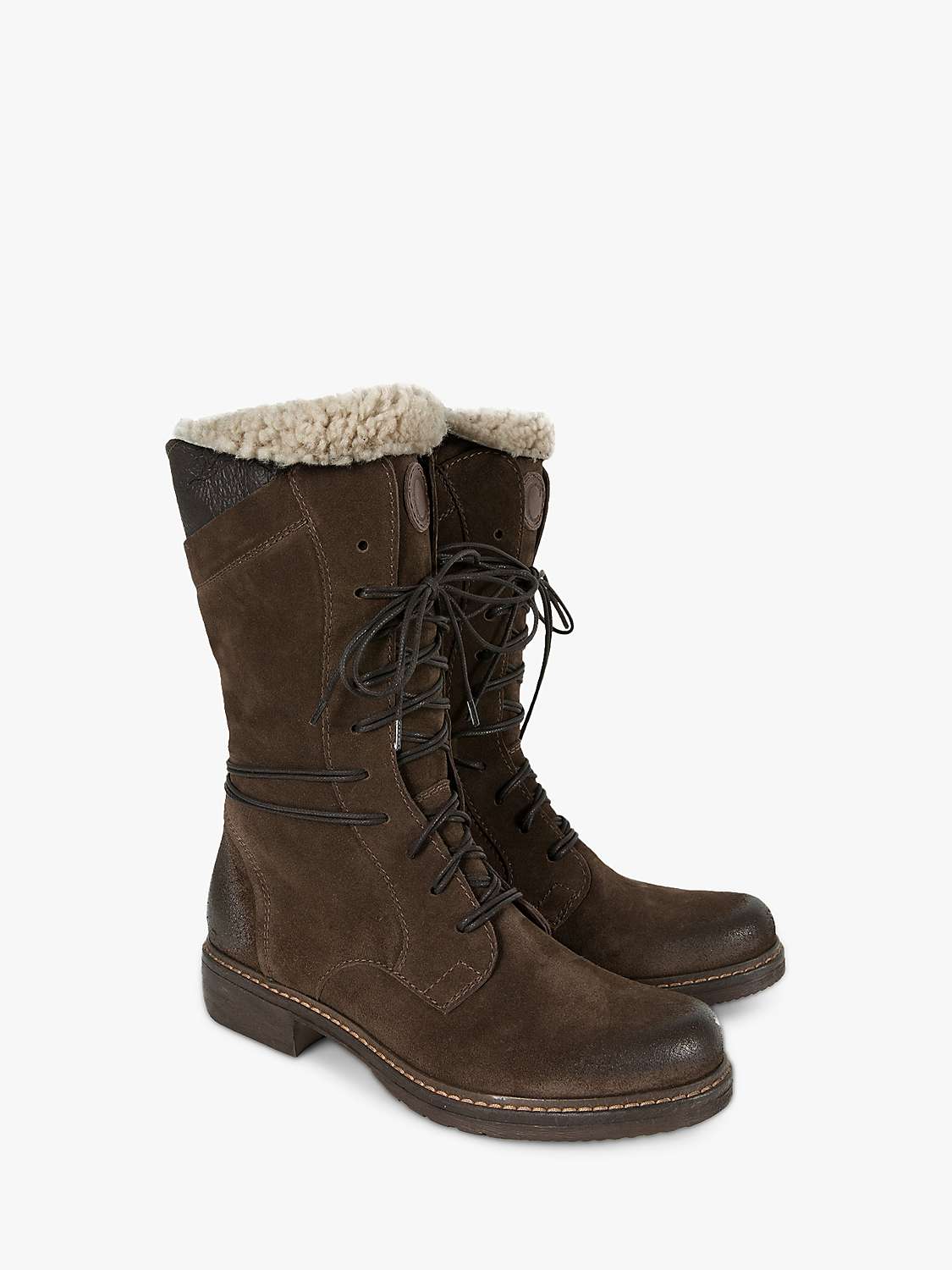 Buy Celtic & Co. Woodsman Suede and Sheepskin Boots, Brown Online at johnlewis.com