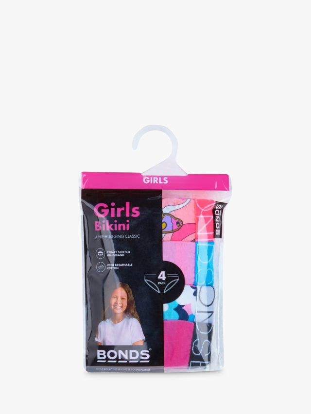 Bonds Girls' Bikini Brief 4-Pack - Multi/Pattern