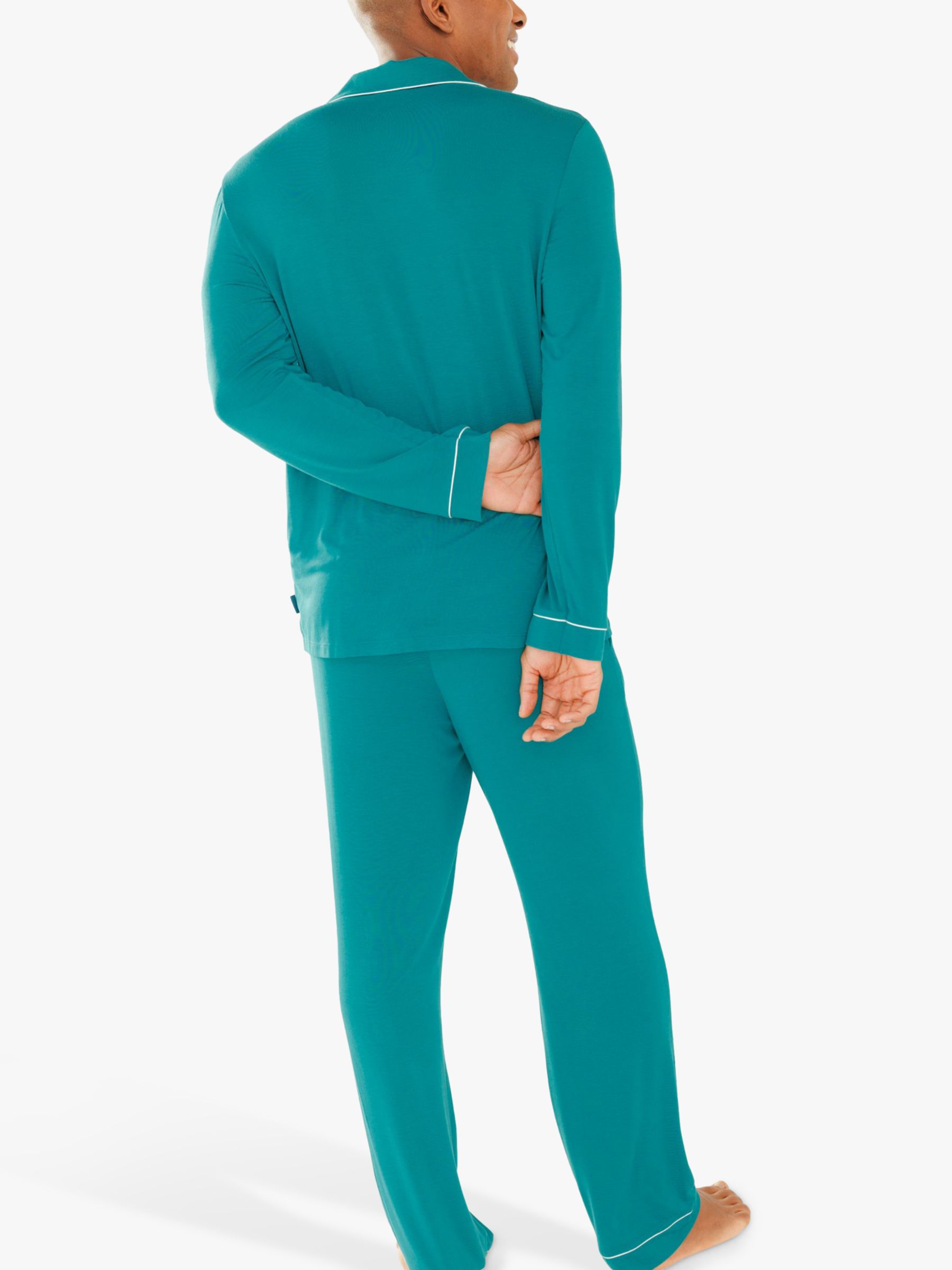 Chelsea Peers Long Sleeve Pyjama Set, Teal at John Lewis & Partners