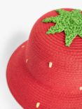 John Lewis Baby Straw Strawberry Hat, Red