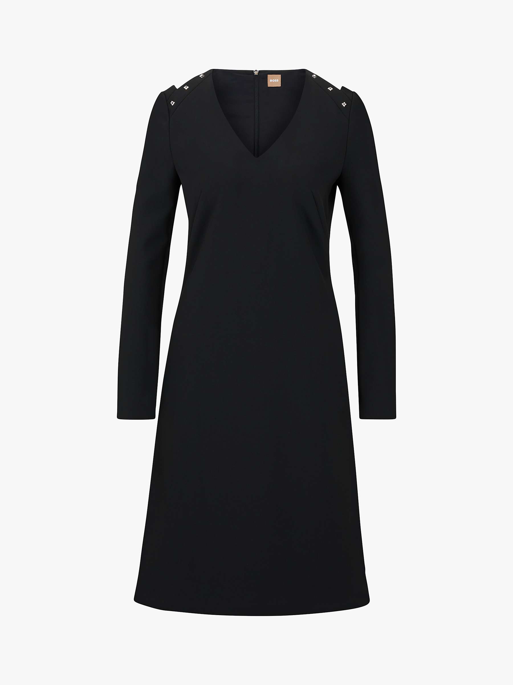 Buy HUGO BOSS Darirva Knee Length Dress, Black Online at johnlewis.com