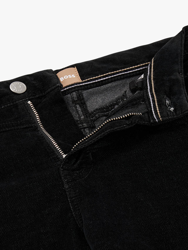 HUGO BOSS Fran Straight Leg Cropped Jeans, Black at John Lewis & Partners
