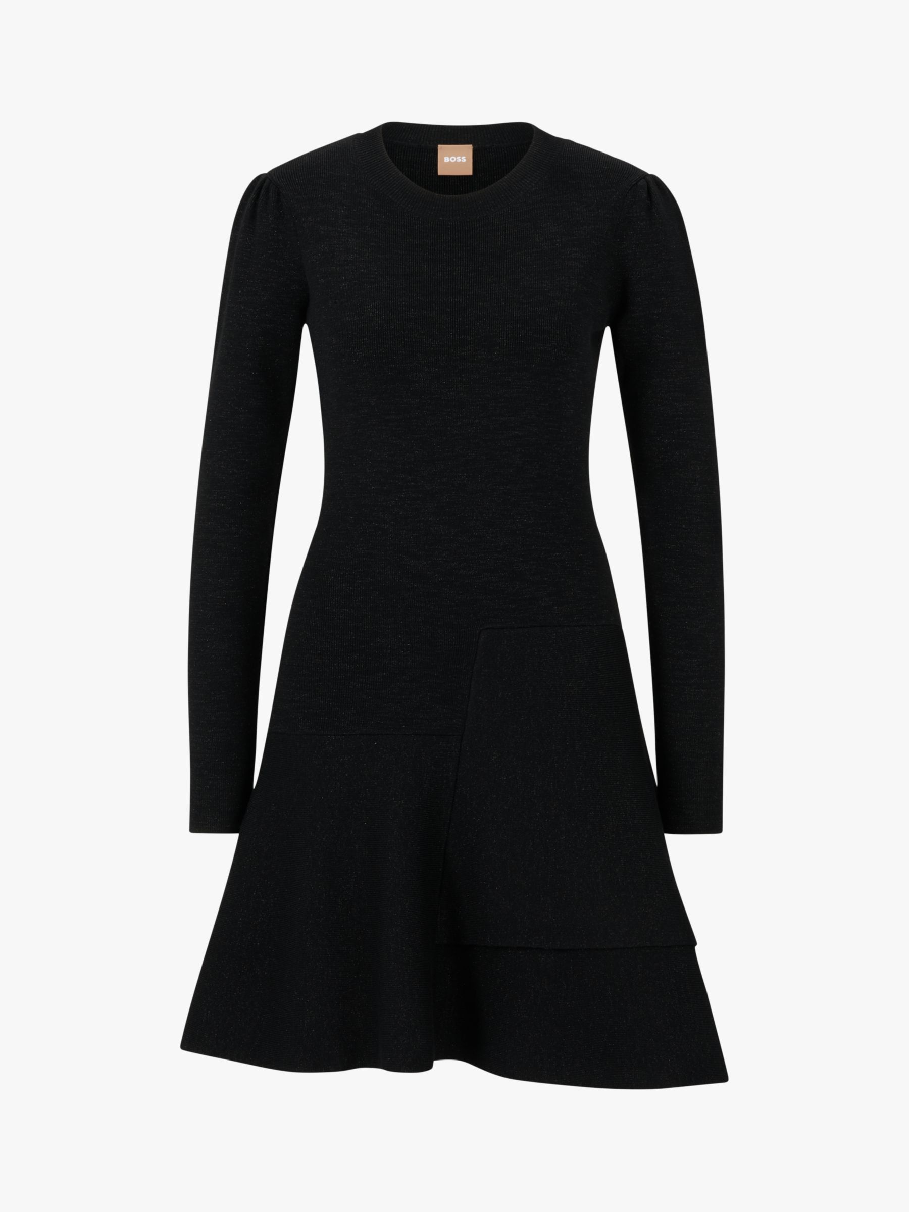 HUGO BOSS Faribella Wool Blend Sparkle Dress, Black