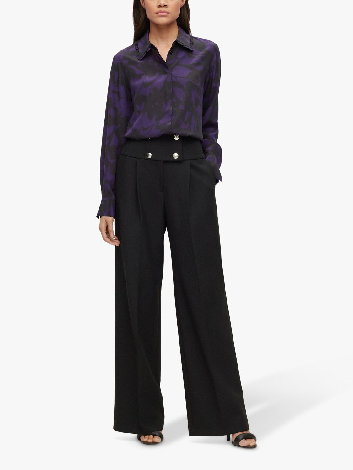 BOSS - High-waisted trousers with a wide leg