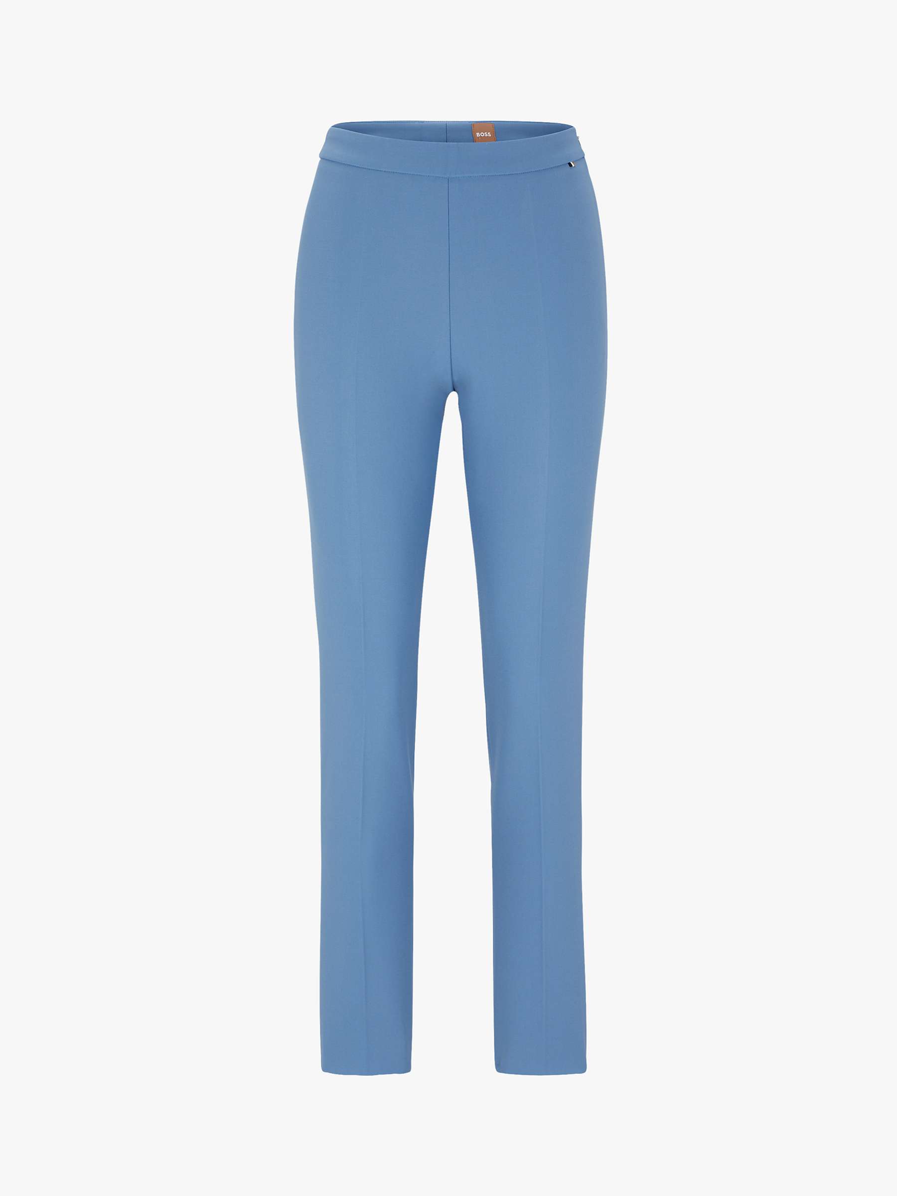 HUGO BOSS Tiluna Side Zip Trousers, Open Blue at John Lewis & Partners
