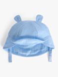 John Lewis Baby Muslin Ears Hat, Blue