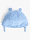 John Lewis Baby Muslin Ears Hat, Blue
