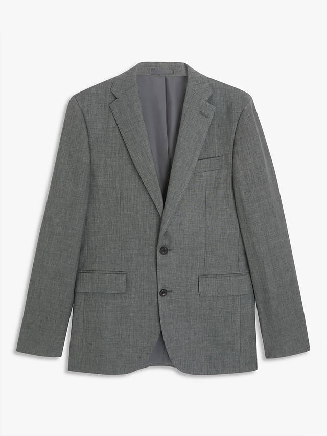 John Lewis Notch Regular Fit Linen Suit Jacket, Dark Sage