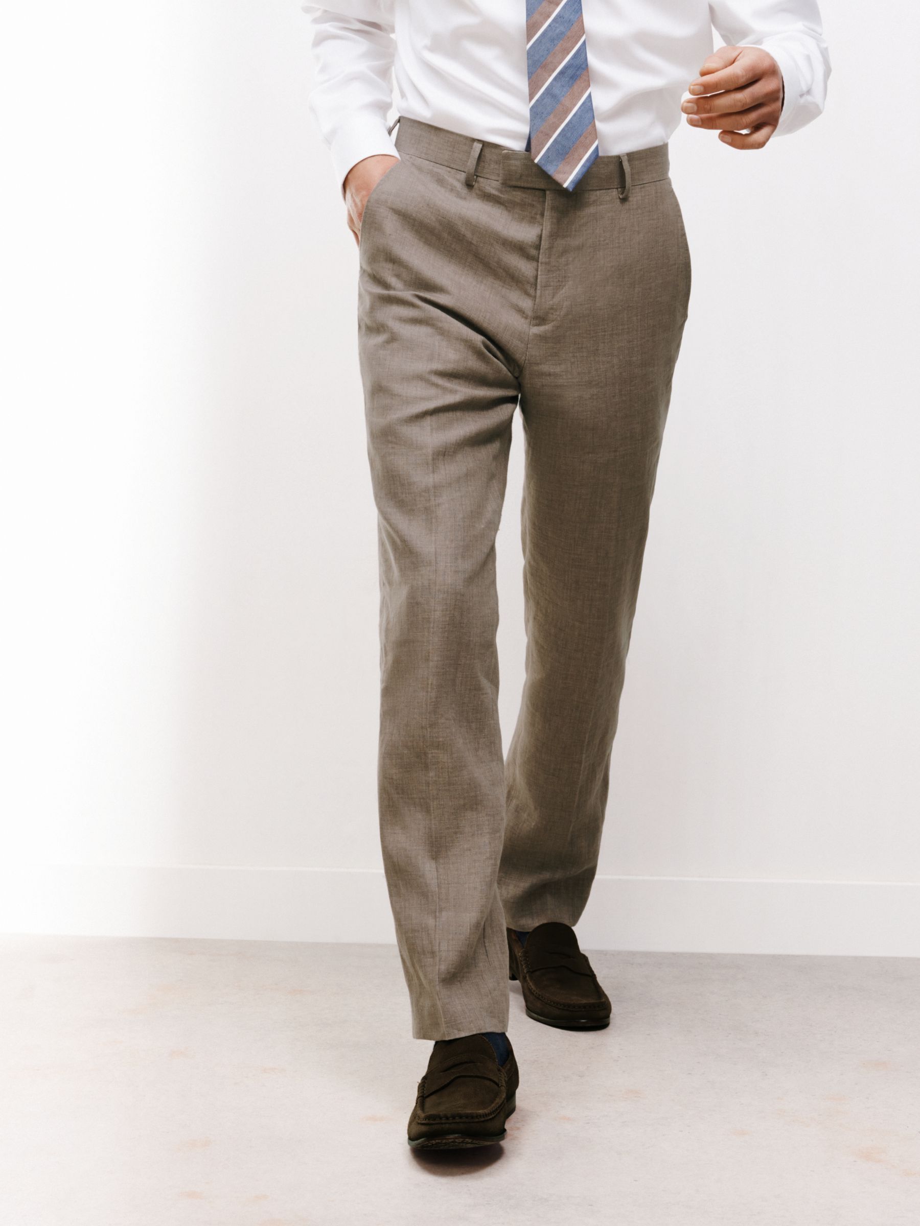 John Lewis Linen Regular Fit Suit Trousers