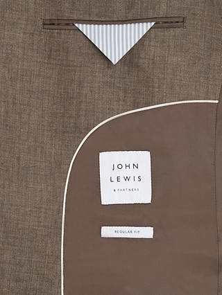 John Lewis Notch Regular Fit Linen Suit Jacket, Walnut