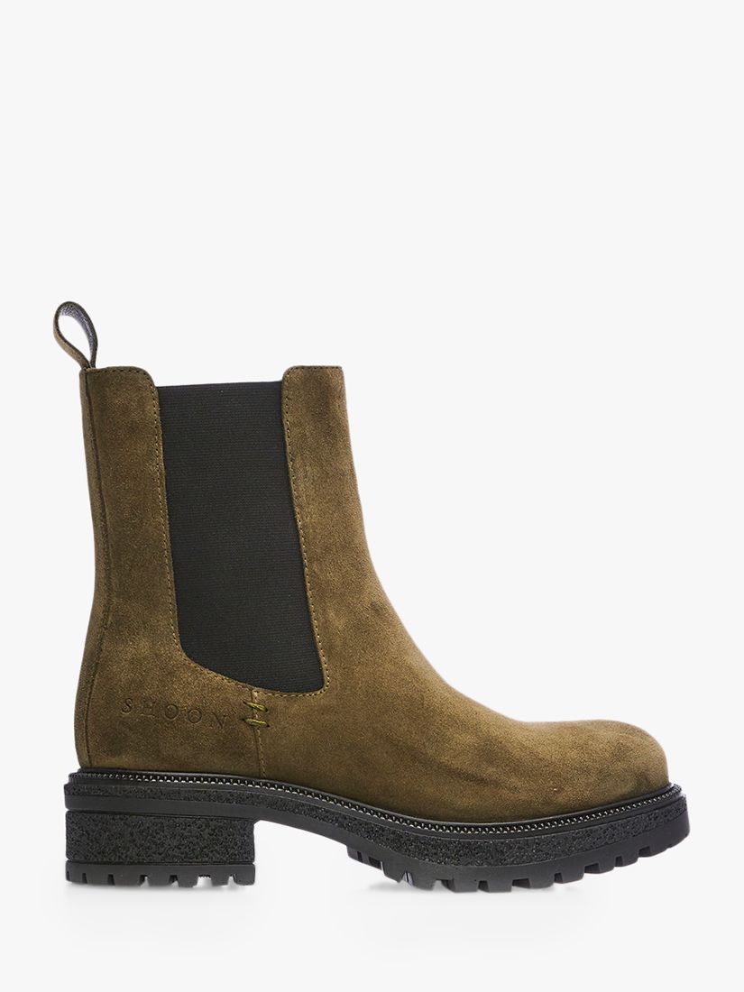 Moda in Pelle Shoon Adesso Suede Chelsea Boots, Olive at John Lewis ...