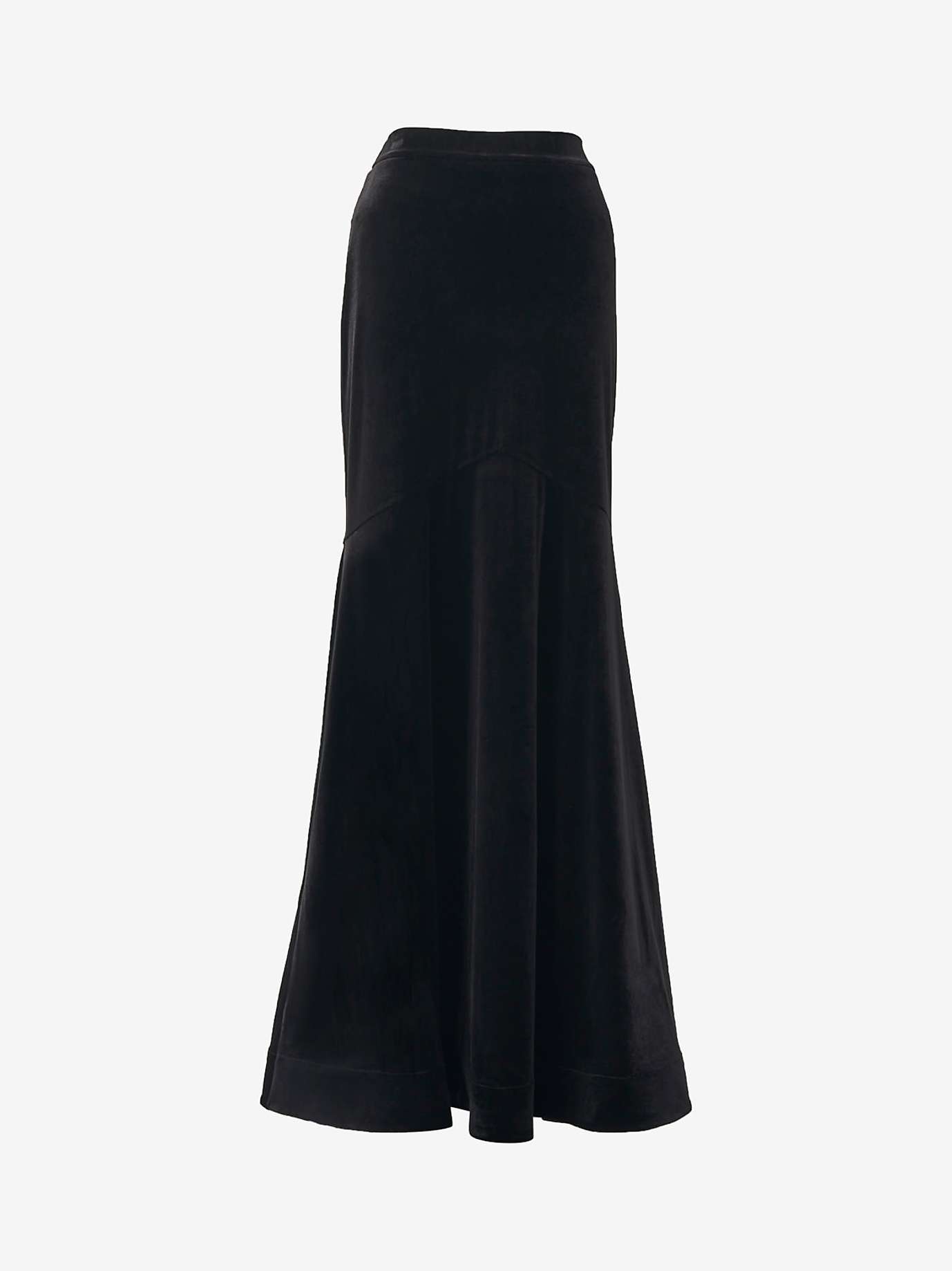 Adrianna Papell Stretch Velvet Maxi Skirt, Black at John Lewis & Partners