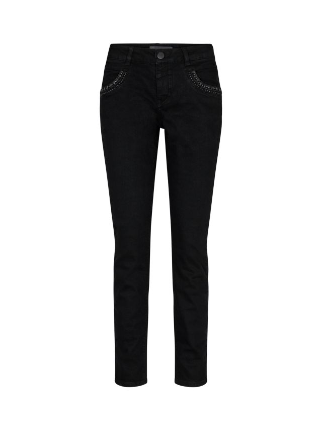 MOS MOSH Naomi Tone Regular Fit Studded Jeans, Black, 25R