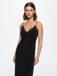 Mango Lace Camisole Dress, Black