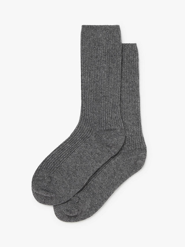 Bedfolk Cashmere Socks, Slate at John Lewis & Partners