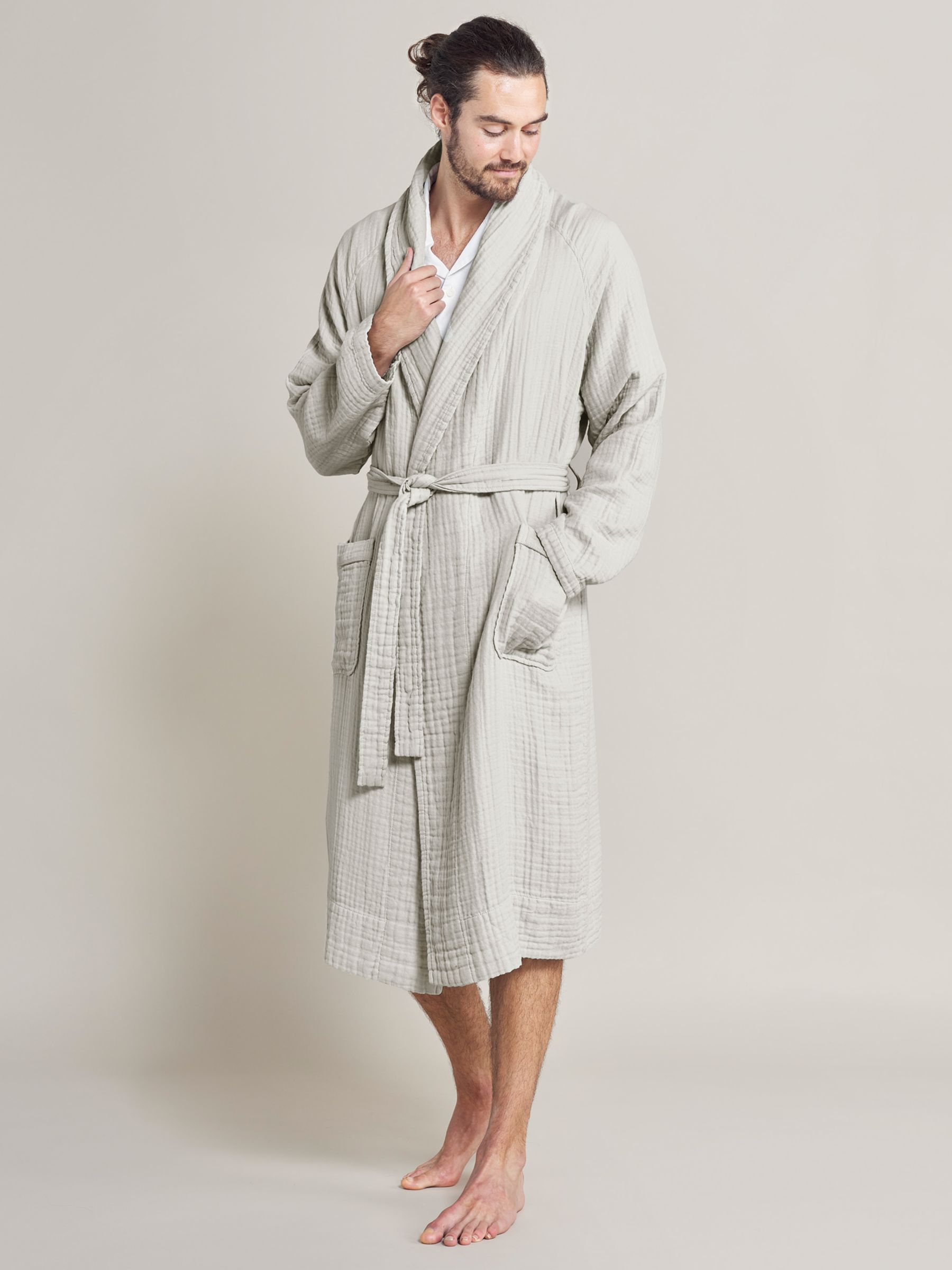 Bedfolk Dream Cotton Robe, Clay, XS