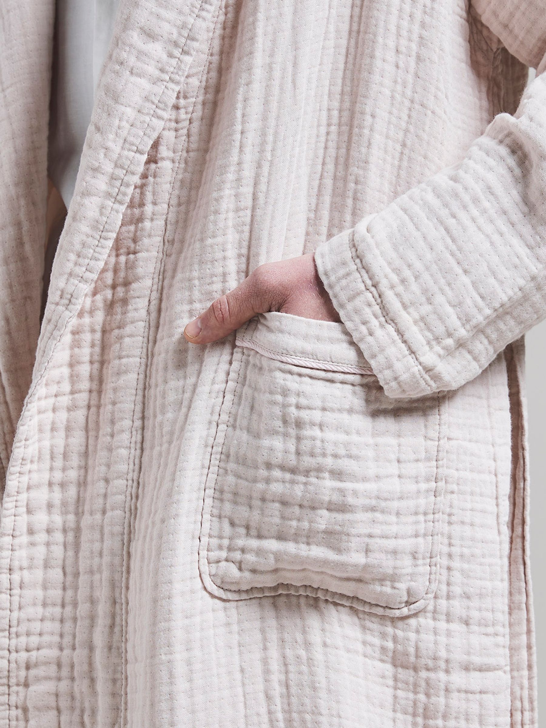 Bedfolk Dream Cotton Robe, Rose, XS